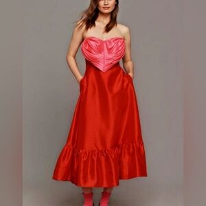 New Anthropologie Hutch Strapless Heart Maxi Dress Size 12